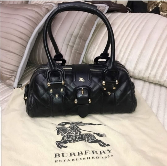 Burberry Handbags - SOLD Burberry Black Leather Handbag - Authentic
